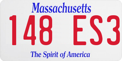MA license plate 148ES3