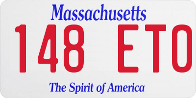 MA license plate 148ET0