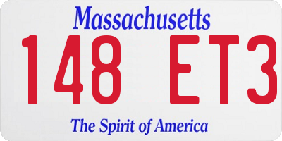 MA license plate 148ET3