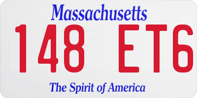 MA license plate 148ET6