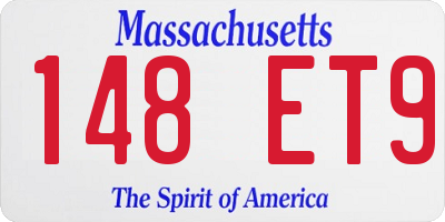MA license plate 148ET9