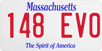 MA license plate 148EV0