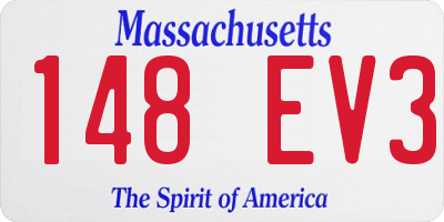 MA license plate 148EV3
