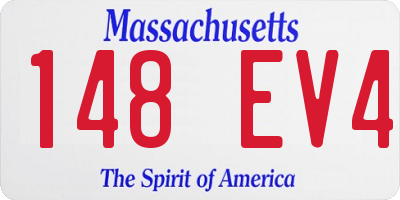 MA license plate 148EV4