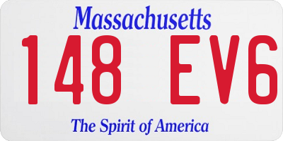 MA license plate 148EV6