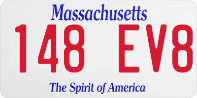 MA license plate 148EV8