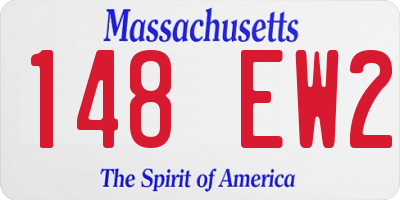 MA license plate 148EW2