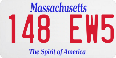 MA license plate 148EW5