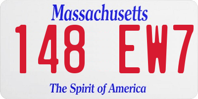 MA license plate 148EW7