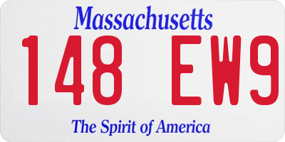 MA license plate 148EW9