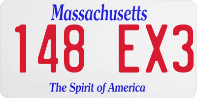 MA license plate 148EX3