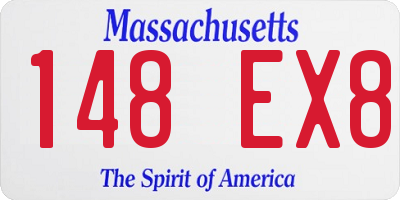 MA license plate 148EX8