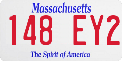 MA license plate 148EY2