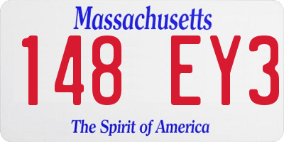 MA license plate 148EY3
