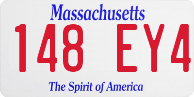 MA license plate 148EY4