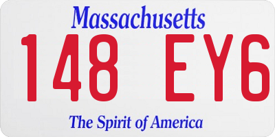 MA license plate 148EY6