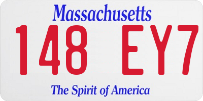 MA license plate 148EY7