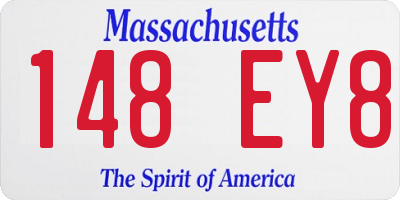 MA license plate 148EY8