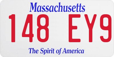 MA license plate 148EY9