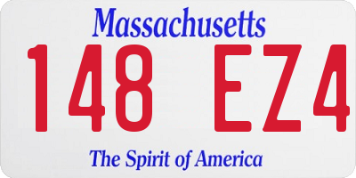 MA license plate 148EZ4