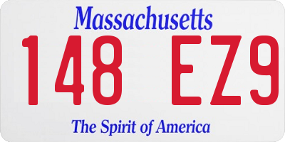 MA license plate 148EZ9