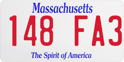 MA license plate 148FA3