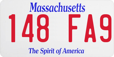 MA license plate 148FA9