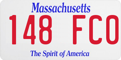 MA license plate 148FC0