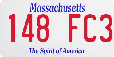 MA license plate 148FC3