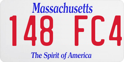 MA license plate 148FC4