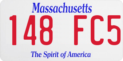 MA license plate 148FC5