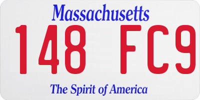 MA license plate 148FC9