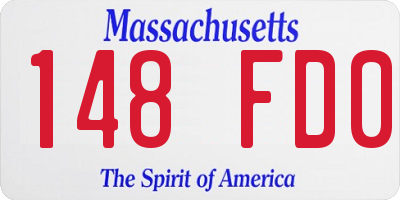 MA license plate 148FD0