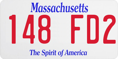 MA license plate 148FD2