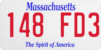MA license plate 148FD3