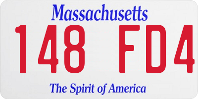MA license plate 148FD4