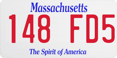 MA license plate 148FD5