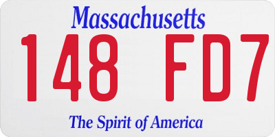 MA license plate 148FD7