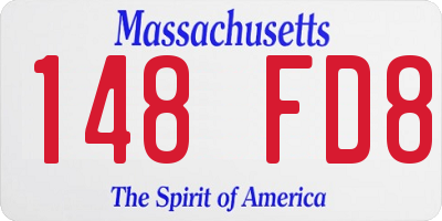 MA license plate 148FD8