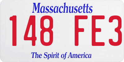 MA license plate 148FE3