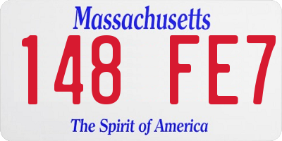 MA license plate 148FE7
