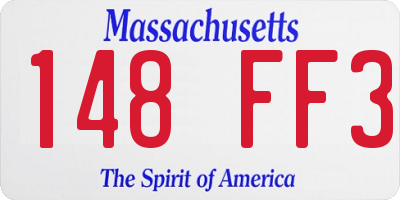 MA license plate 148FF3