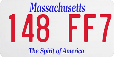 MA license plate 148FF7