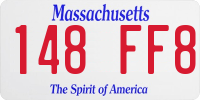 MA license plate 148FF8