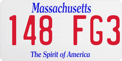 MA license plate 148FG3