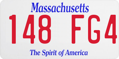 MA license plate 148FG4
