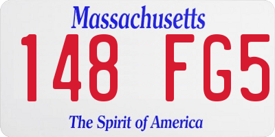 MA license plate 148FG5