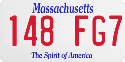 MA license plate 148FG7