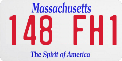 MA license plate 148FH1