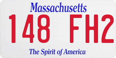 MA license plate 148FH2